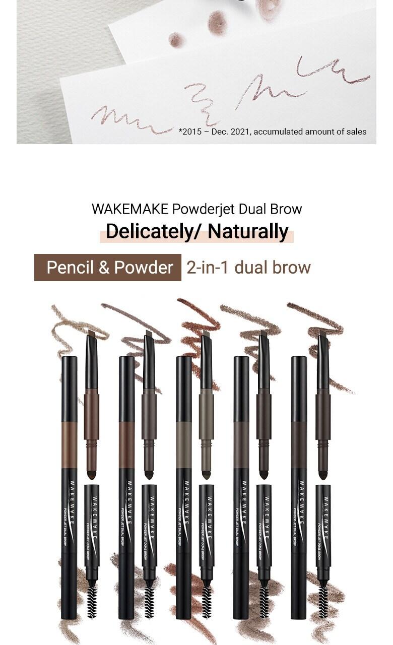 WAKEMAKE Powder Jet Dual Brow 0.75g - #05 Dark Brown