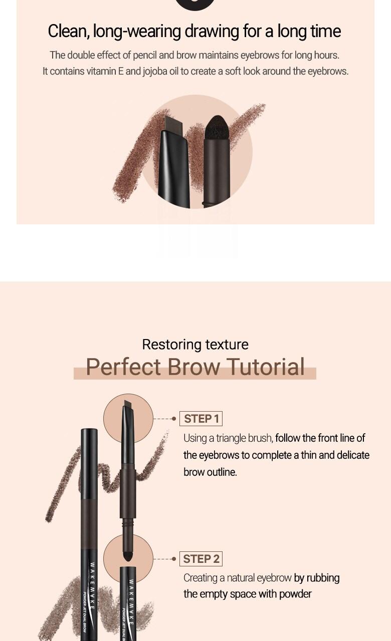 WAKEMAKE Powder Jet Dual Brow 0.75g - #05 Dark Brown