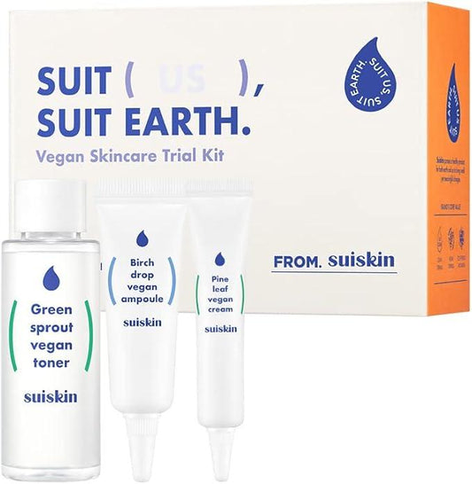 Suiskin Vegan skincare Trial kit (toner50ml + ampoule10ml+ cream10ml)