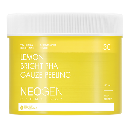 Neo Gen DERMALOGY LEMON BRIGHT PHA GAUZE PEELING 190ML (30 PADS)