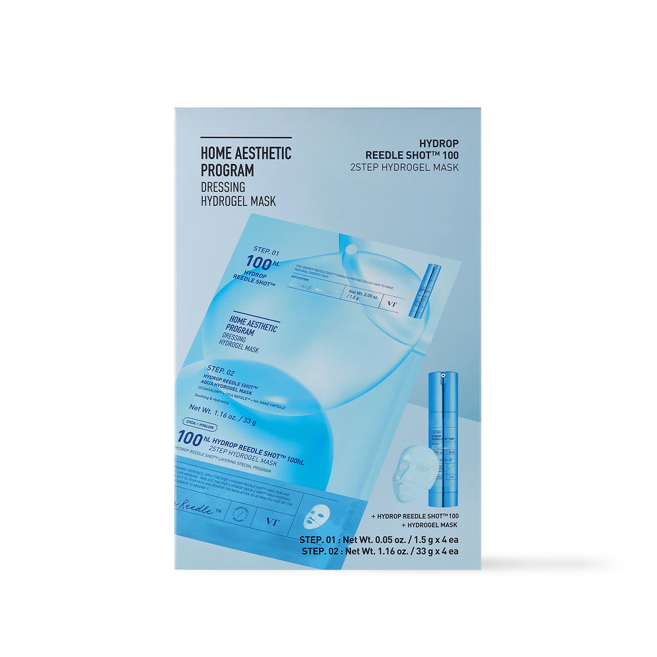 VT Cosmetics HYDROP Reedle Shot 100hl 2STEP Hydrogel Mask - 2Type