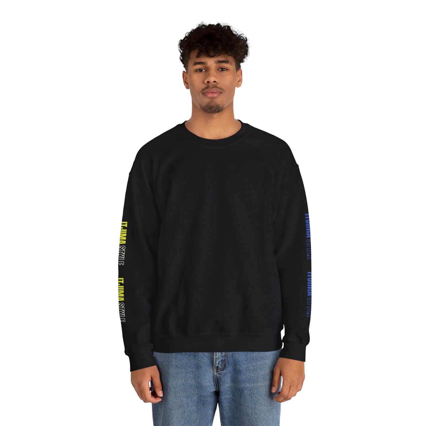 Crewneck Sweatshirt with Itjima Style Logo Sleeve